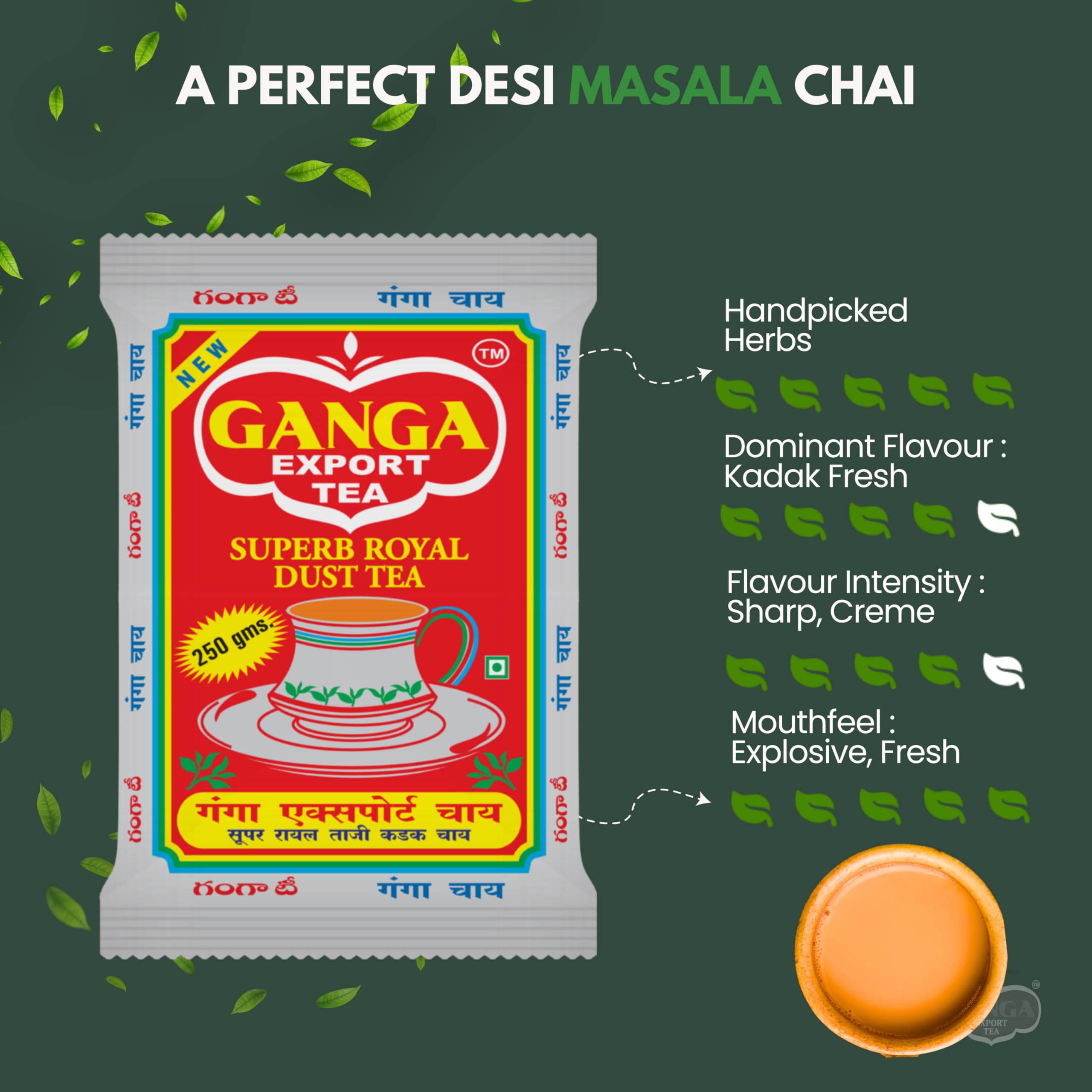 Ganga Premium Assam Chai | Desi Chai | Assam Tea | Elaichi Chai +